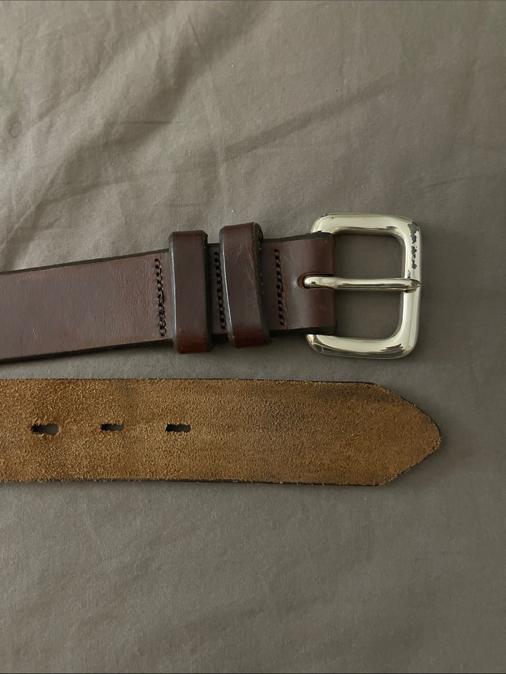 Brighton Brown Leather Men's Belt with Silver Buckle